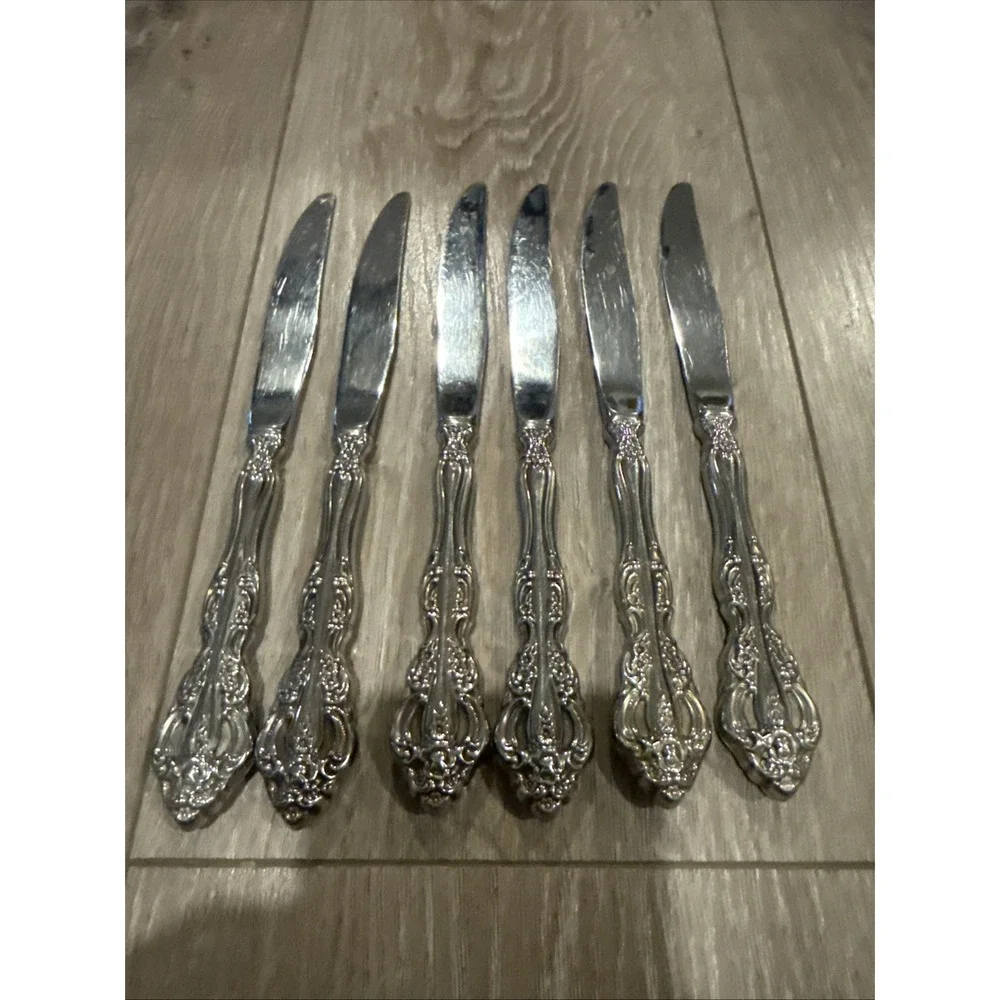 Oneida Michelangelo Cube Set 6 Dinner Knives Heirloom‎ Stainless Flatware